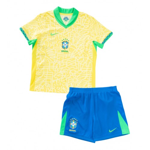 Fotbalové Dres Brazílie Dětské Domácí Copa America 2024 Krátký Rukáv (+ trenýrky)